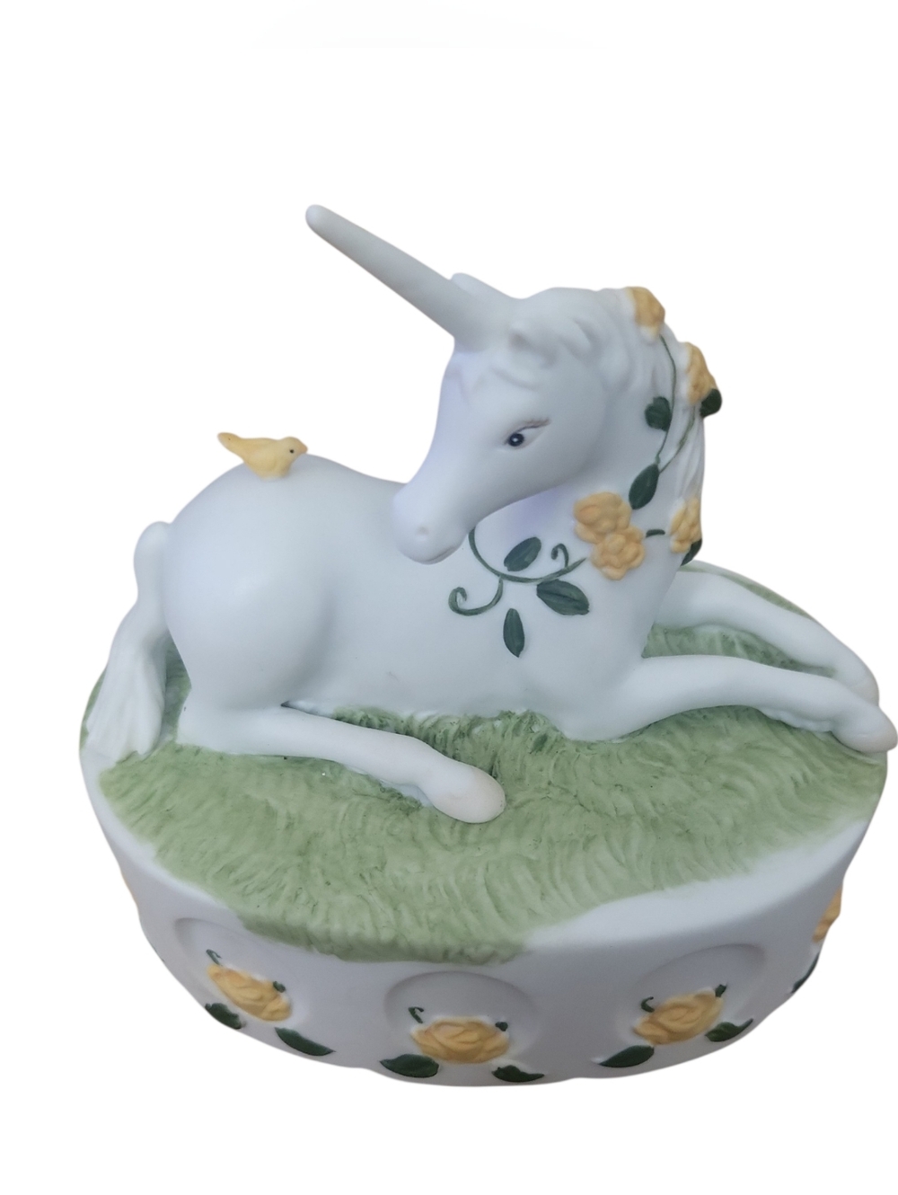 Vintage 1984 Schmid Whimsy Unicorn Porcelain Music Box Waltz Of The Flowers